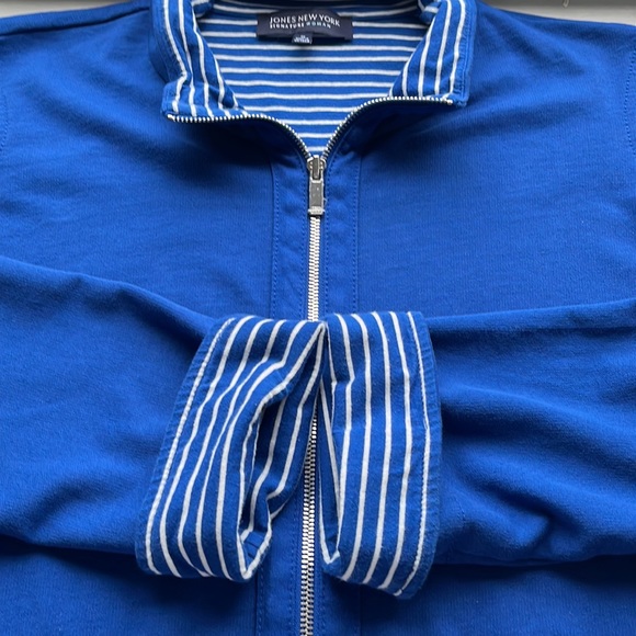 Jones New York Woman’s Jacket Size 1X Full Zip Front pockets Color Blue - Picture 5 of 6